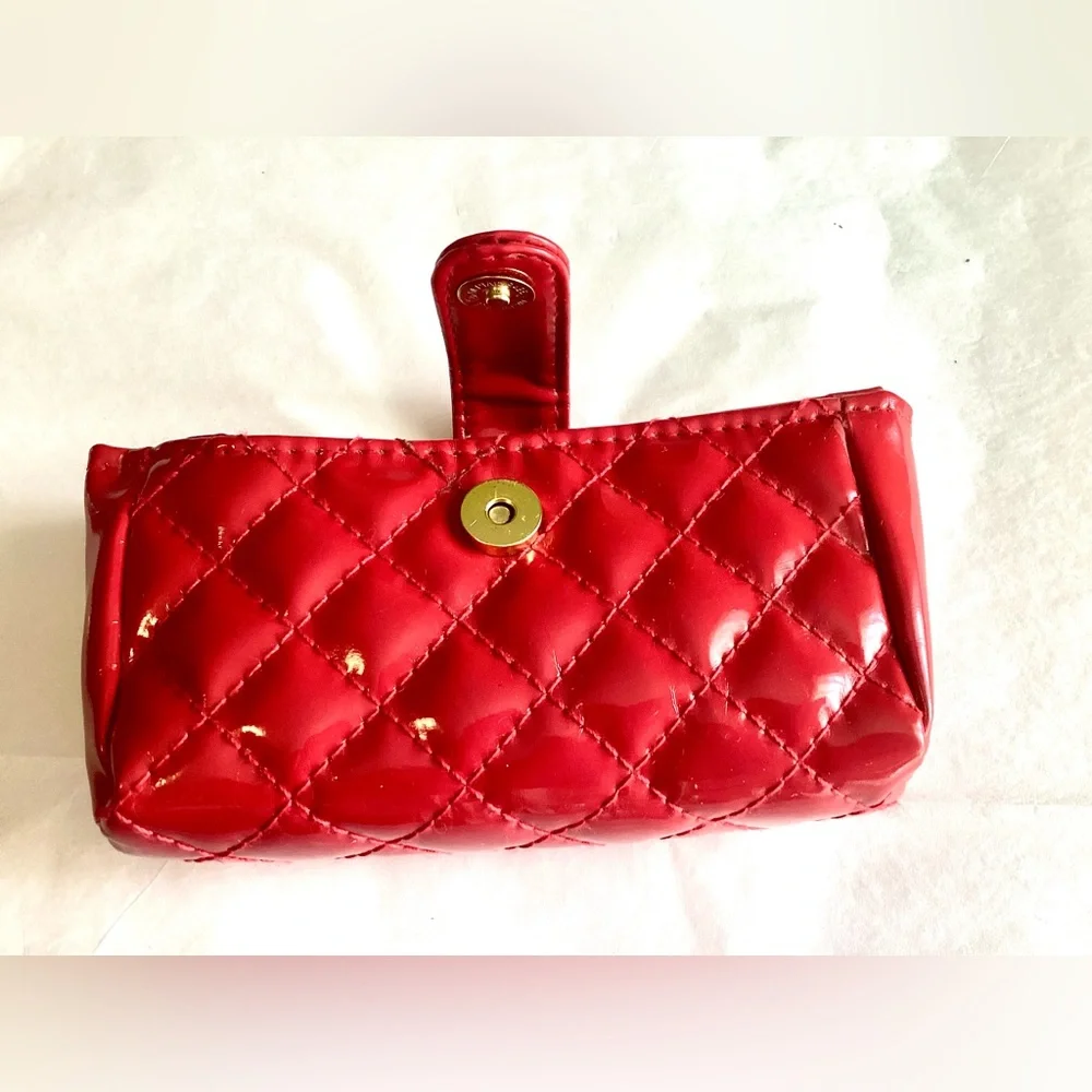 New❣️ Red Gold Patent Leather Zipper Bag